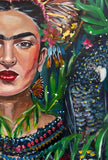 Frida and the Yellow Cockatoos ~  Original Artwork 60 x 76 cm ( free shipping Aus wide )