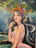 Siren & the Sea ~ Original Painting 60 x 50 cm