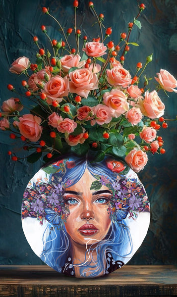 Ethereal Bloom Vase ~ ( double sided ) 25cm x 25 cm