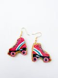 Retro Roller Skates Earrings ( pink)