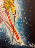 Freddie and the yellow roses ~ Original Painting 51cm x 41 cm