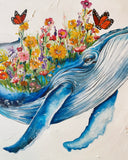 Wildflower Whale ~ Original Painting 60cm x 50cm