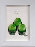 Frog Cakes  — Original Mini Painting | Framed (23 x 17 cm)