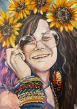 Queen Janis and The Sunflowers ~ Original Painting 60cm x 50 cm