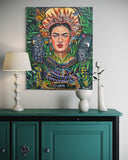 Frida and the Yellow Cockatoos ~  Original Artwork 60 x 76 cm ( free shipping Aus wide )