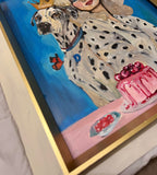 Dolly Parton and the Dalmation  ~ Original Painting ( Framed ) 78x 58cm