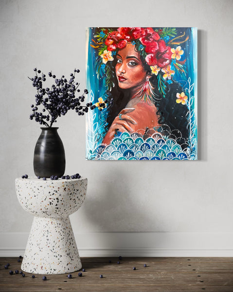 Leilani of the Hawaiian Shores ~ Original Painting 60 x 50 cm