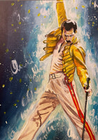 Freddie and the yellow roses ~ Original Painting 51cm x 41 cm