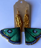 Luna Moth Earrings ( Green)