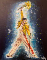 Freddie and the yellow roses ~ Original Painting 51cm x 41 cm