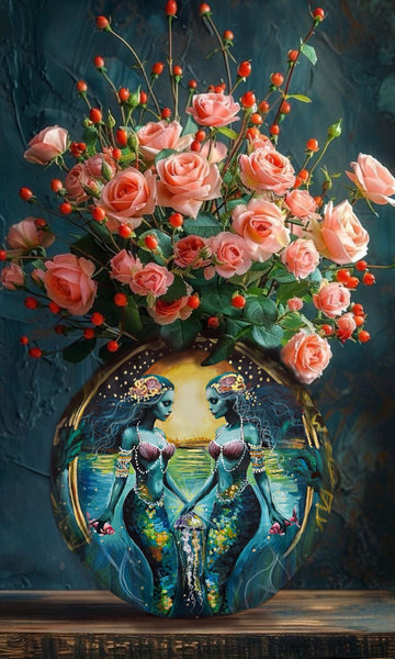 The Siren Vase ~ ( double sided ) 25cm x 25 cm