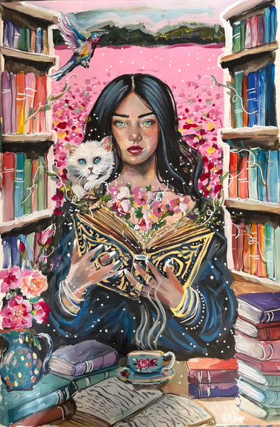 Hummingbirds and the Wisdom of Reading ~ Original Artwork 
60 x 80 cm