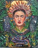 Frida and the Yellow Cockatoos ~  Original Artwork 60 x 76 cm ( free shipping Aus wide )