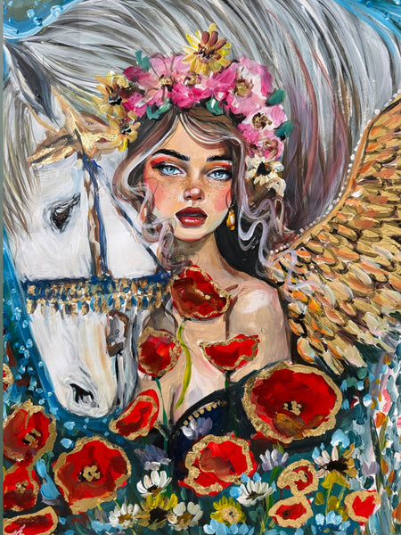 Arabian Ascend ~ Original Artwork  ( framed ) 60 x 50 cm