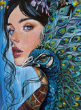 Feathered Femme ~ Original Artwork 90 cm x 60 cm