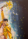 Freddie and the yellow roses ~ Original Painting 51cm x 41 cm