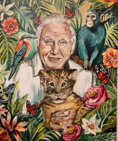 Sir David Attenborough ~ Original Painting 60 x 50 cm