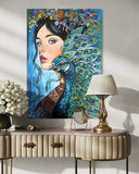 Feathered Femme ~ Original Artwork 90 cm x 60 cm