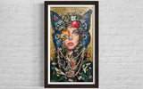 Aria the Butterfly Goddess ~ Hand embellished Art Print