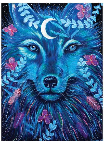Wild Wolf  ~ Hand Embellished Art Print