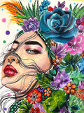 Samira Succulent Queen ~ Hand Embellished Art Print