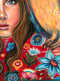 Zeta & The Sunset Owl ~ Hand Embellished Art Print