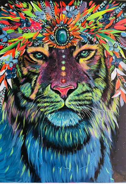 Tigress ~ Hand Embellished Art Print