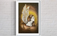 Celeste Galactic Angel ~ Hand Embellished Art Print