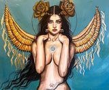 Golden Phoenix Goddess ~ Hand Embellished Art Prints