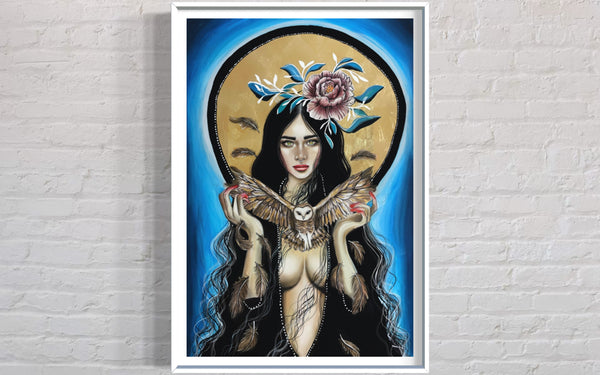 Olina Goddess ~ Hand Embellished Art Print
