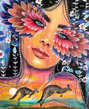 Charlie Kangaroo Queen ~ Hand Embellished Art Print