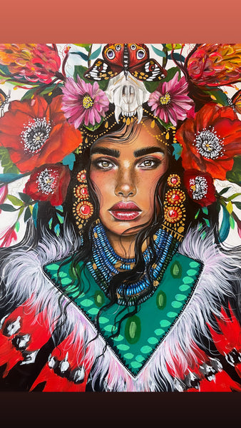 Valentina ~ Hand Embellished Art Print