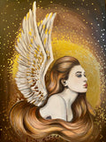 Celeste Galactic Angel ~ Hand Embellished Art Print
