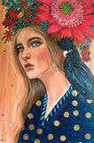 Maggie & The Black Cockatoo ~ Hand Embellished Art Print